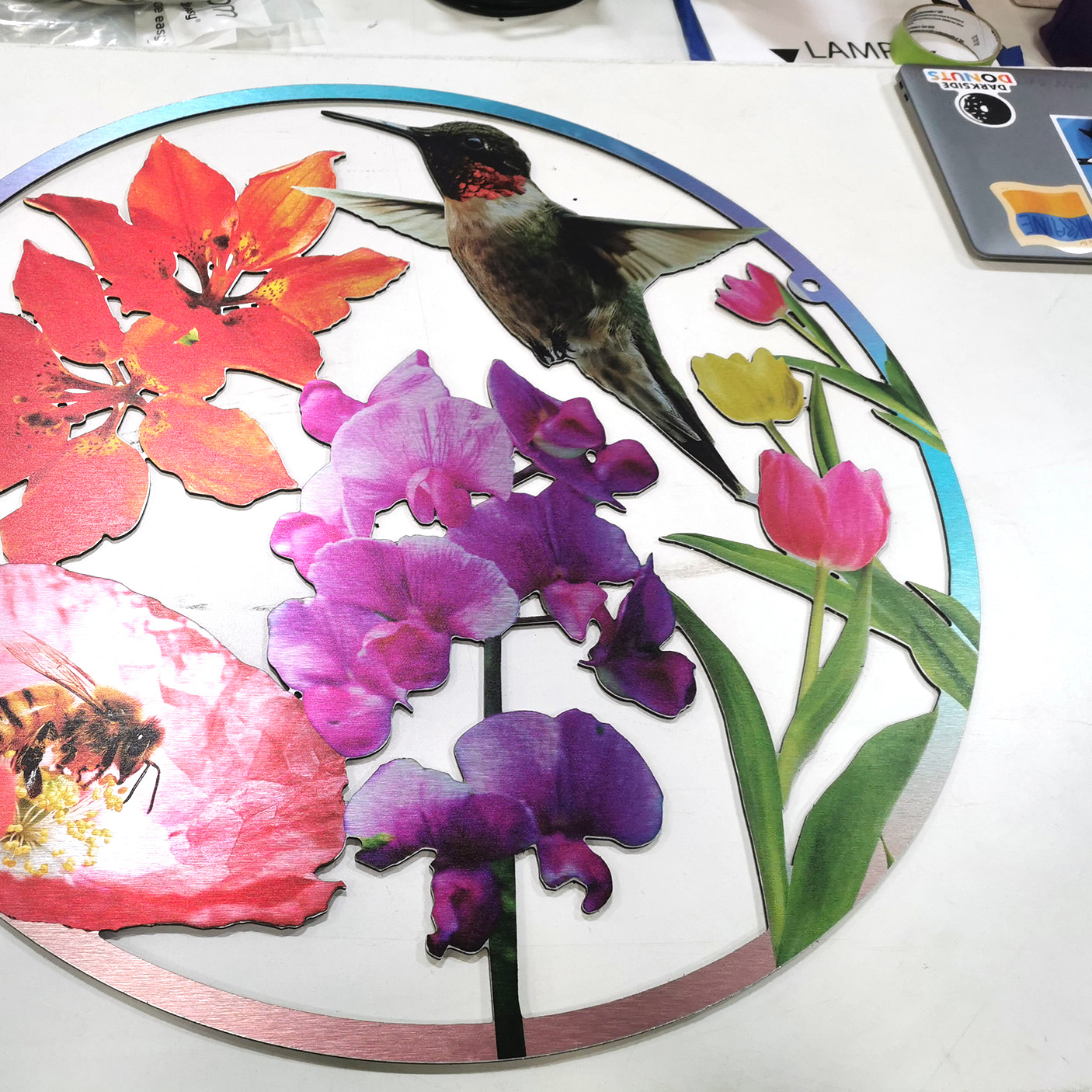 Vibrant garden art, printed with UV inks on alumnimum composite